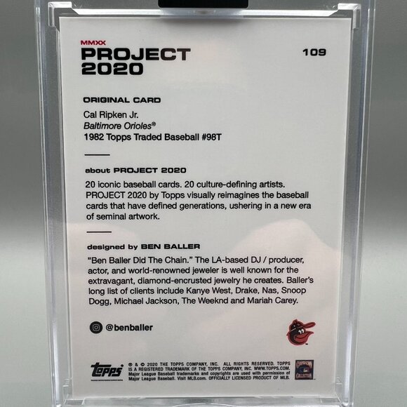 Topps Project 2020 #109 1982 Cal Ripken Jr Ben Baller Baseball Card Orioles MLB - Picture 4 of 6